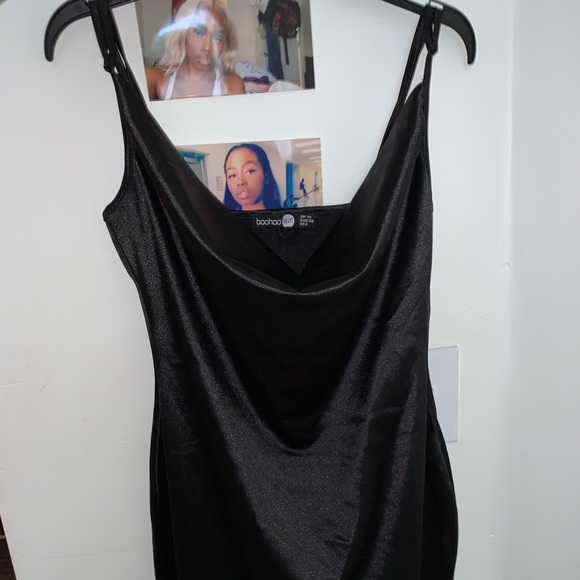 Black satin cowl neck Dress from boohoo🥂 - Picture 3 of 4